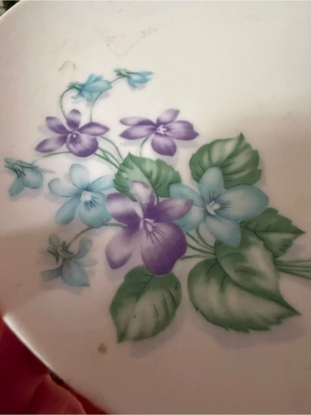 Floral Porcelain Dessert Plate - White with Purple Flowers Royalon Inc 307